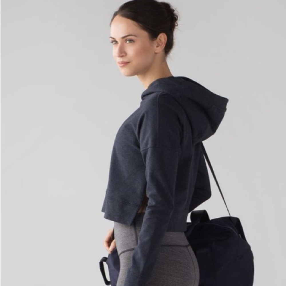 Lululemon Cut Above Cropped Pullover Heathered Naval Blue Sweatshirt Women’s 4